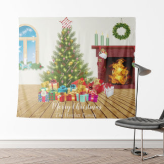 Kerst  Kamer Vakantie Foto Achtergrond Tapijt Wandkleed
