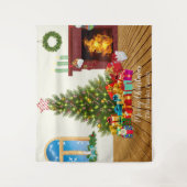 Kerst  Kamer Vakantie Foto Achtergrond Tapijt Wandkleed (Voorkant)