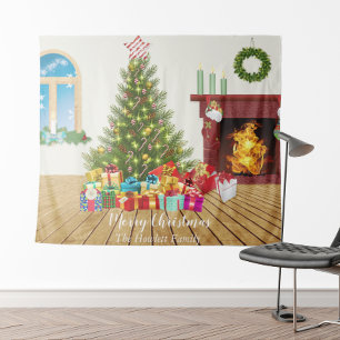 Kerst  Kamer Vakantie Foto Achtergrond Wandtapijt Wandkleed