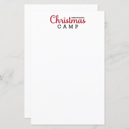 Kerst Kamp Stationery | BRIEFPAPIER VOOR KERSTMIS (Voorkant / Achterkant)