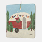 Kerst Kampanhänger op Kerstmis Keramisch Ornament (Links)
