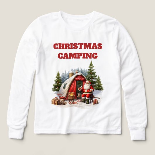Kerst Kampeer Meisjes Lange Mouwen  (Voorkant)
