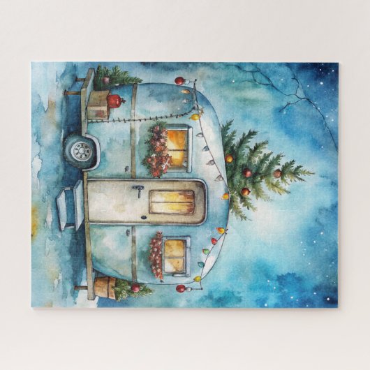 Kerst Kampeerder Puzzel (Horizontaal)