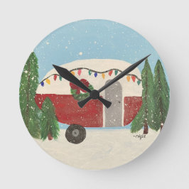 Kerst Kampeerwagen Ronde Klok