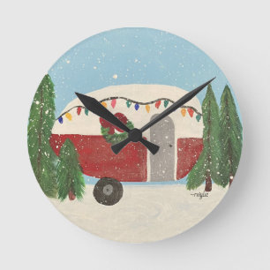 Kerst Kampeerwagen Ronde Klok
