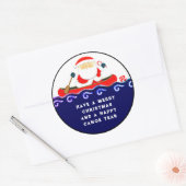 Kerst Kamperen Kano Ronde Sticker (Envelop)
