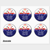 Kerst Kamperen Kano Ronde Sticker (Vel)