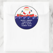 Kerst Kamperen Kano Ronde Sticker (Tas)