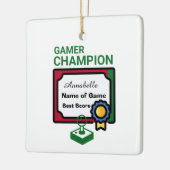 Kerst Kampioen Gamer Rood en Groen Keramisch Ornament (Links)