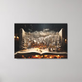 Kerst Kandelaar Storybook Mountain Village Canvas Afdruk (Voorkant)