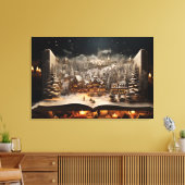 Kerst Kandelaar Storybook Mountain Village Canvas Afdruk (Insitu (Woonkamer))