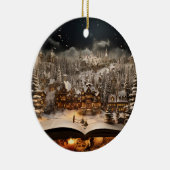 Kerst Kandelaar Storybook Mountain Village Keramisch Ornament (Rechts)