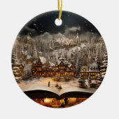 Kerst Kandelaar Storybook Mountain Village Keramisch Ornament (Voorkant)