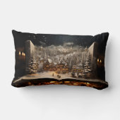Kerst Kandelaar Storybook Mountain Village Kussen (Achterkant)