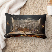 Kerst Kandelaar Storybook Mountain Village Kussen (Deken)