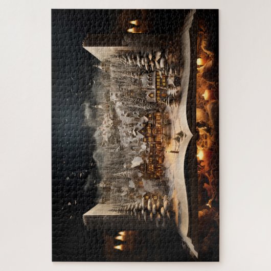 Kerst Kandelaar Storybook Mountain Village Legpuzzel (Verticaal)