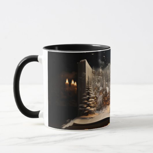 Kerst Kandelaar Storybook Mountain Village Mok (Links)