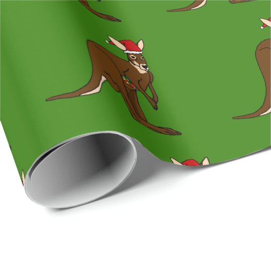 Kerst Kangaroo Cadeaupapier (Rol Hoek)