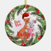 Kerst Kangaroo Keramisch Ornament (Voorkant)