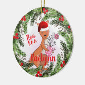 Kerst Kangaroo Keramisch Ornament (Links)