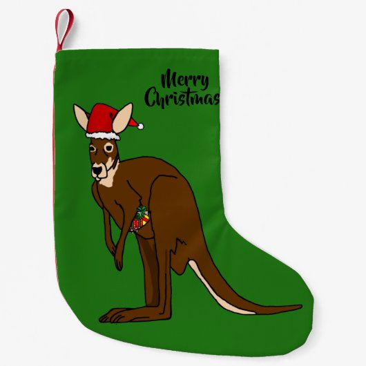 Kerst Kangaroo Kleine Kerstsok (Voorkant)
