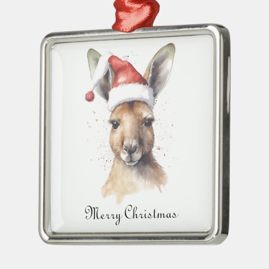 Kerst Kangoeroe, aanpasbaar Metalen Ornament (Links)