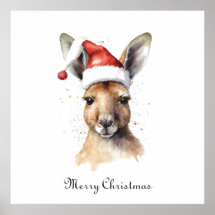 Kerst Kangoeroe, aanpasbaar Poster