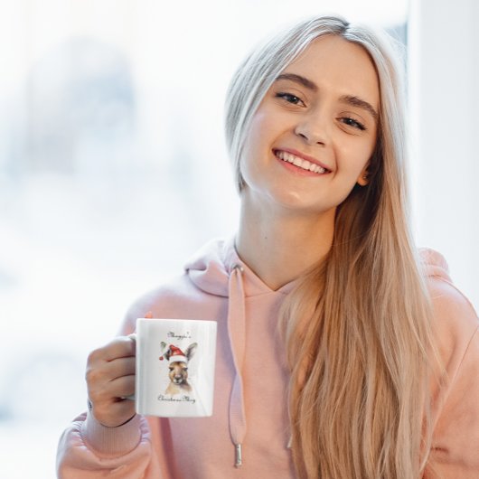 Kerst Kangoeroe, aanpasbaar Tweekleurige Koffiemok