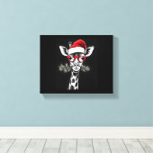 Kerst Kangoeroe Kerstman Hoed Pyjama Cadeau Famili Canvas Afdruk (Insitu (Houten vloer))