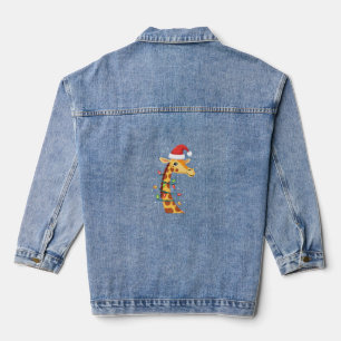 Kerst Kangoeroe Santa Hoed Lichten Kangoeroe Manne Denim Jacket