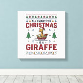 Kerst Kangoeroe Slee Fun Holiday T-Shirt Des Canvas Afdruk (Insitu (Houten vloer))