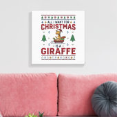 Kerst Kangoeroe Slee Fun Holiday T-Shirt Des Canvas Afdruk (Insitu (Woonkamer))