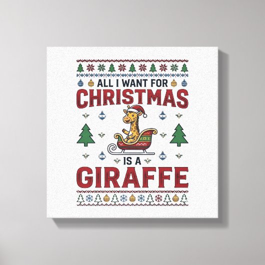 Kerst Kangoeroe Slee Fun Holiday T-Shirt Des Canvas Afdruk (Voorkant)