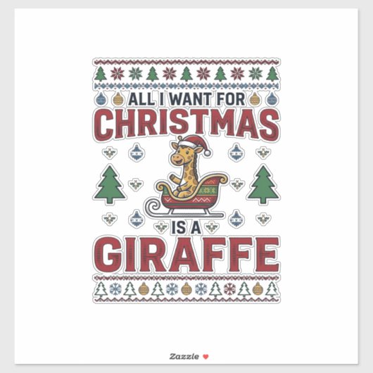 Kerst Kangoeroe Slee Fun Holiday T-Shirt Des Sticker (Vel)