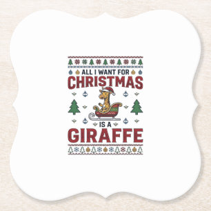 Kerst Kangoeroe slee Fun Holiday T-shirt ontwerp Kartonnen Onderzetters