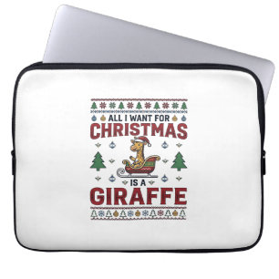 Kerst Kangoeroe Slee Fun Holiday T-Shirt Ontwerp Laptop Sleeve