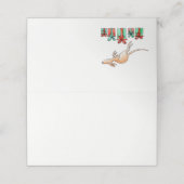 Kerst kangoeroe springen waterverf kunst plaats ka plaatskaartje (Buitenkant ongevouwen)