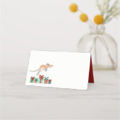 Kerst kangoeroe springen waterverf kunst plaats ka plaatskaartje (Achterkant)