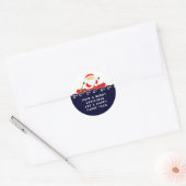 Kerst kano kajak cadeau ronde sticker (Envelop)