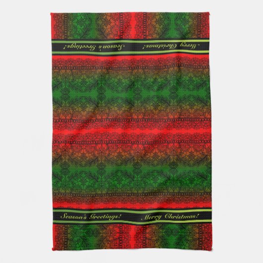Kerst Kant (gepersonaliseerd) Theedoek (Verticaal)