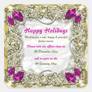 Kerst kantoor gebouwen gesloten van de rust vierkante sticker