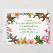 Kerst Kantoor Luau Starfish Border Kaart (Voorkant)