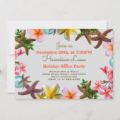 Kerst Kantoor Luau Starfish Border Kaart (Voorkant)