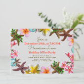 Kerst Kantoor Luau Starfish Border Kaart (Staand voorkant)