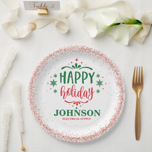 Kerst Kantoor Party Papieren Bordje (Huwelijk)