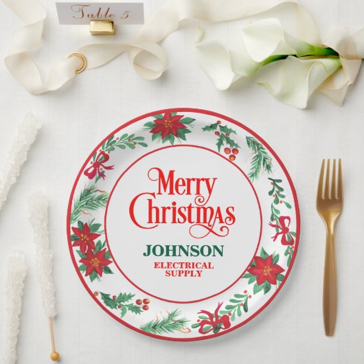 Kerst Kantoor Party Papieren Bordje (Huwelijk)