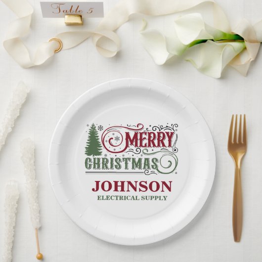 Kerst Kantoor Party Papieren Bordje (Huwelijk)