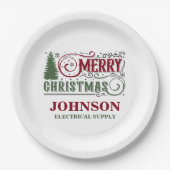 Kerst Kantoor Party Papieren Bordje (Voorkant)