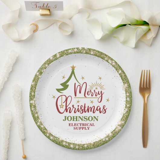 Kerst Kantoor Party Papieren Bordje (Huwelijk)