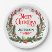 Kerst Kantoor Party Papieren Bordje (Voorkant)